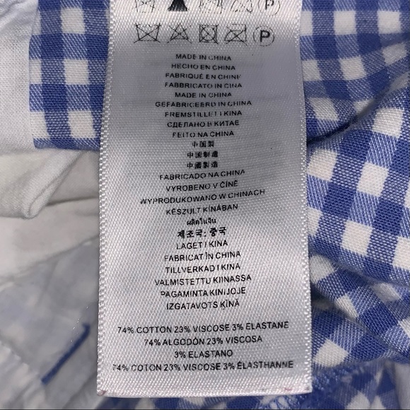 MICHAEL Michael Kors size 12 gingham blue and white cropped pants - Picture 5 of 14